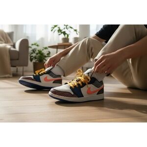 Nike Air Jordan 1 Low MMD BG 'Multi Grid' DH7547-100 Size 5.5Y or 7 Womens